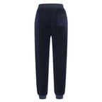 LOUIS VUITTON Navy Velour Tracksuit Set — Bomber Jacket & Jogger Pants with Leather Patch