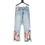 Chrome Hearts x GALLERY DEPT Horsehair Patchwork Leather Flared Jeans