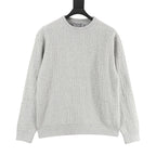Dior CD Oblique Jacquard Crewneck Sweater — Light Grey