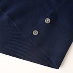 Thom Browne Tennis Racket Embroidery 4-Bar Knit Polo – Navy