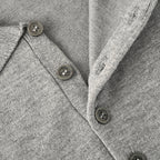 Thom Browne Tennis Racket Embroidery 4-Bar Knit Polo – Medium Grey