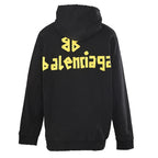 BALENCIAGA Washed Distressed Textured Print Hoodie