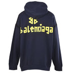 BALENCIAGA Washed Distressed Textured Print Hoodie