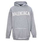 BALENCIAGA Washed Distressed Textured Print Hoodie