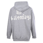 BALENCIAGA Washed Distressed Textured Print Hoodie