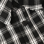 BALENCIAGA Two-Tone Check Frayed Lapel Jacket