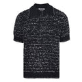 Thom Browne Bouclé Loop Knit Short-Sleeve Polo – Black & White
