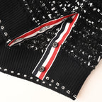 Thom Browne Bouclé Loop Knit Short-Sleeve Polo – Black & White