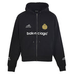 BALENCIAGA Soccer 6B Reflective Print Zip-Up Hooded Jacket