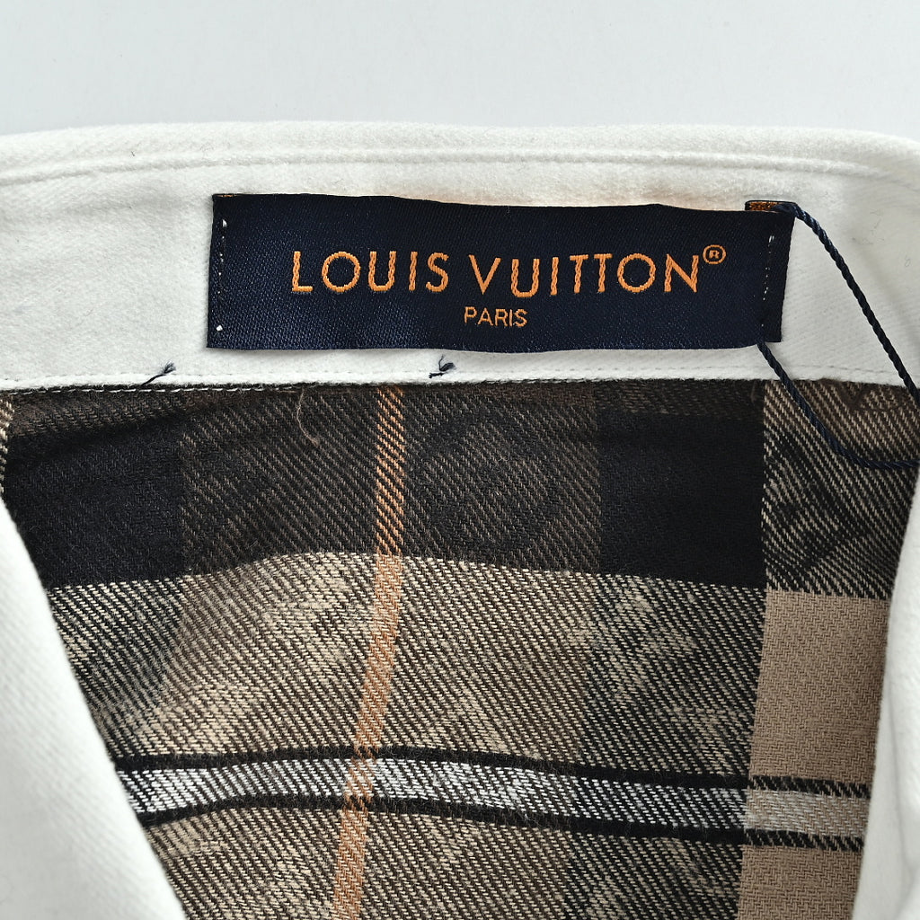 LOUIS VUITTON Monogram Plaid Shirt with Contrast Collar