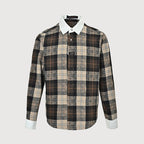 LOUIS VUITTON Monogram Plaid Shirt with Contrast Collar