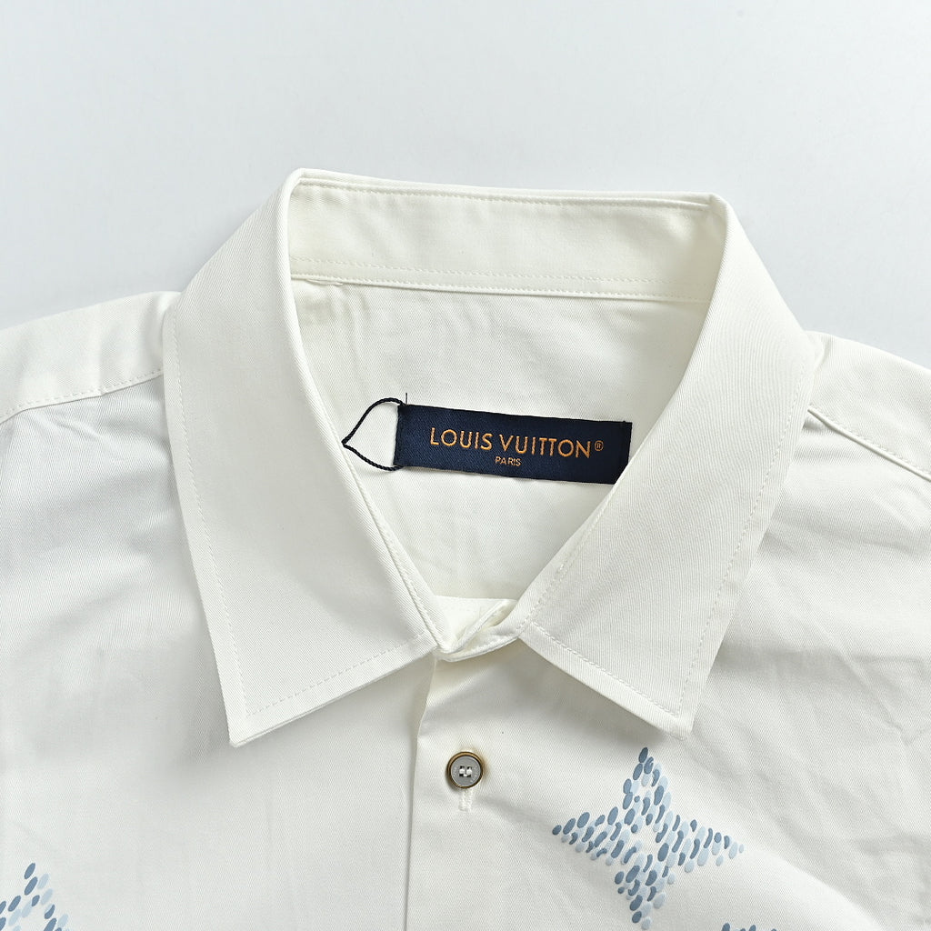 LOUIS VUITTON Ivory Dotted Monogram Button-Up Shirt