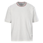 Thom Browne RWB Tipped Crew Neck Relaxed T-Shirt – White