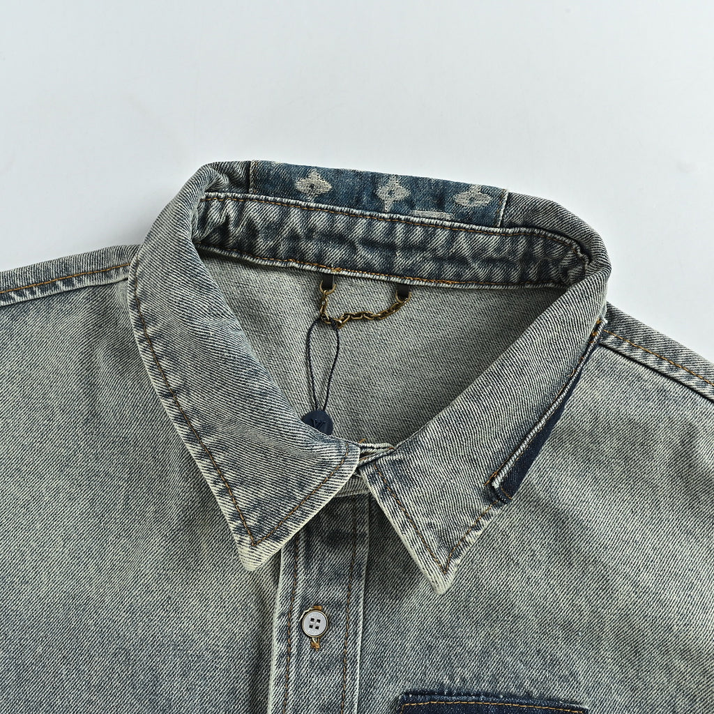 LOUIS VUITTON Floral Jacquard Denim Jacket