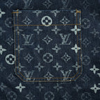 LOUIS VUITTON Monogram Denim Zip Jacket with Corduroy Collar