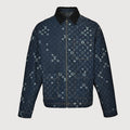 LOUIS VUITTON Monogram Denim Zip Jacket with Corduroy Collar