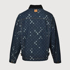LOUIS VUITTON Monogram Denim Zip Jacket with Corduroy Collar