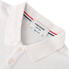 Thom Browne RWB Stripe Cuff Piqué Polo Shirt – White