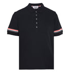 Thom Browne RWB Stripe Cuff Piqué Polo Shirt
