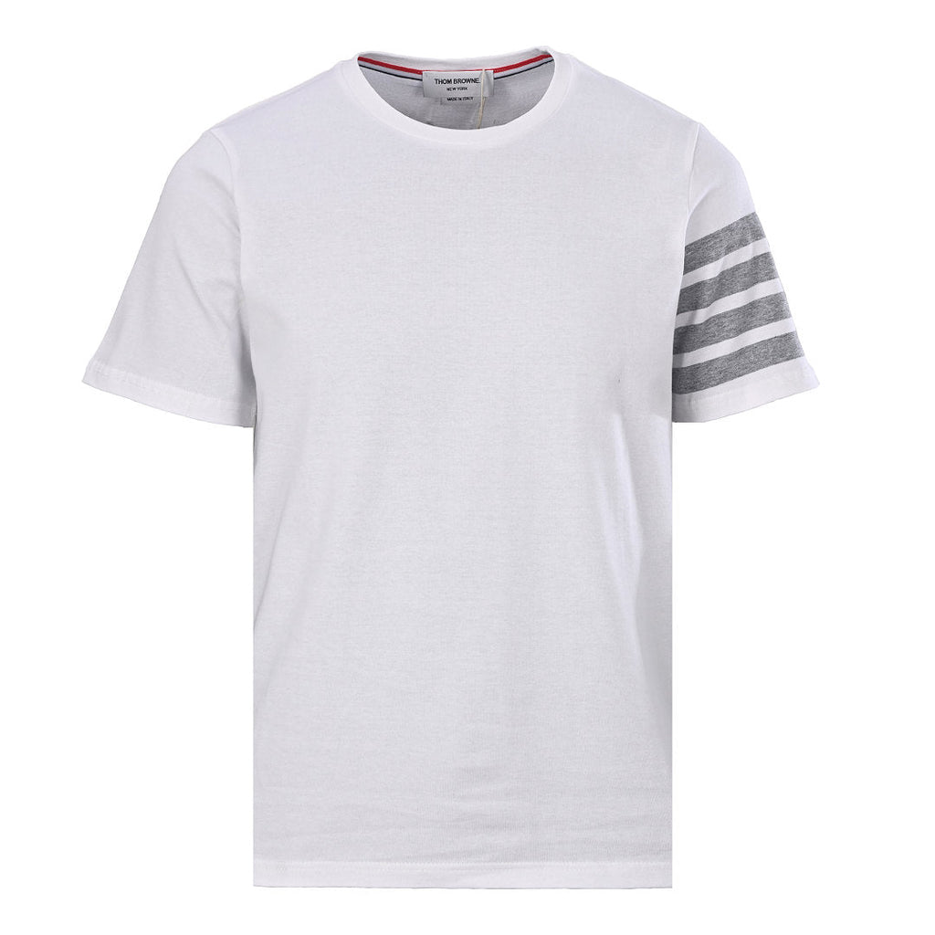 Thom Browne 4-Bar Stripe Sleeve T-Shirt – White