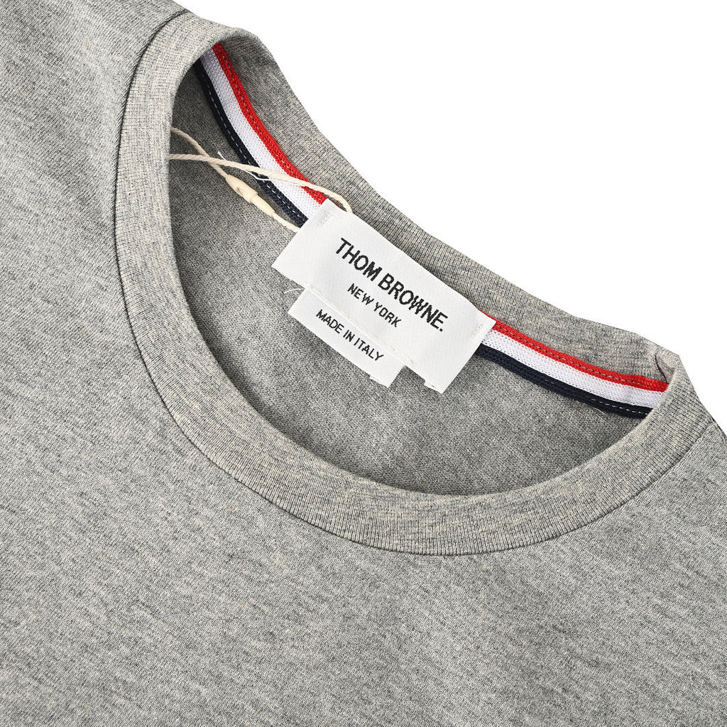 Thom Browne 4-Bar Stripe Sleeve T-Shirt – Medium Grey