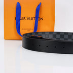 Louis Vuitton Black Leather Belt – Lacquer Buckle
