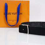 Louis Vuitton Black Monogram Belt – Silver LV Initiales Buckle