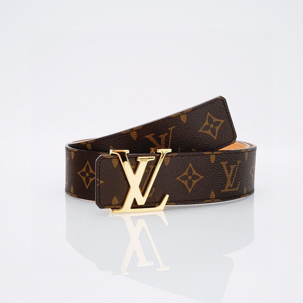 Louis Vuitton Monogram Belt – Gold LV Initiales Buckle