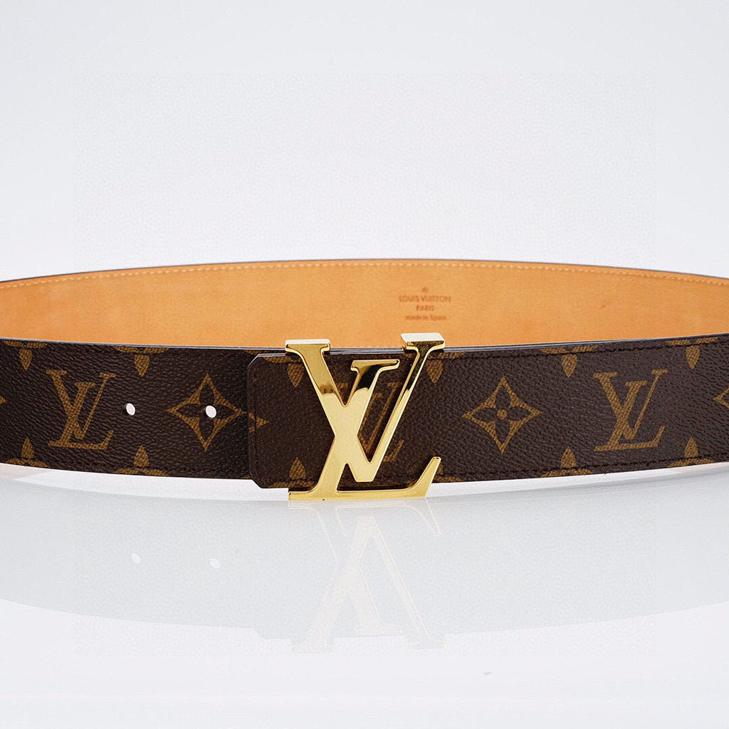 Louis Vuitton Monogram Belt – Gold LV Initiales Buckle