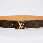 Louis Vuitton Monogram Belt – Gold LV Initiales Buckle