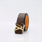 Louis Vuitton Monogram Belt – Gold LV Initiales Buckle