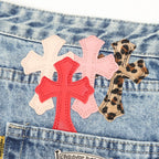 Chrome Hearts x GALLERY DEPT Horsehair Patchwork Leather Flared Jeans