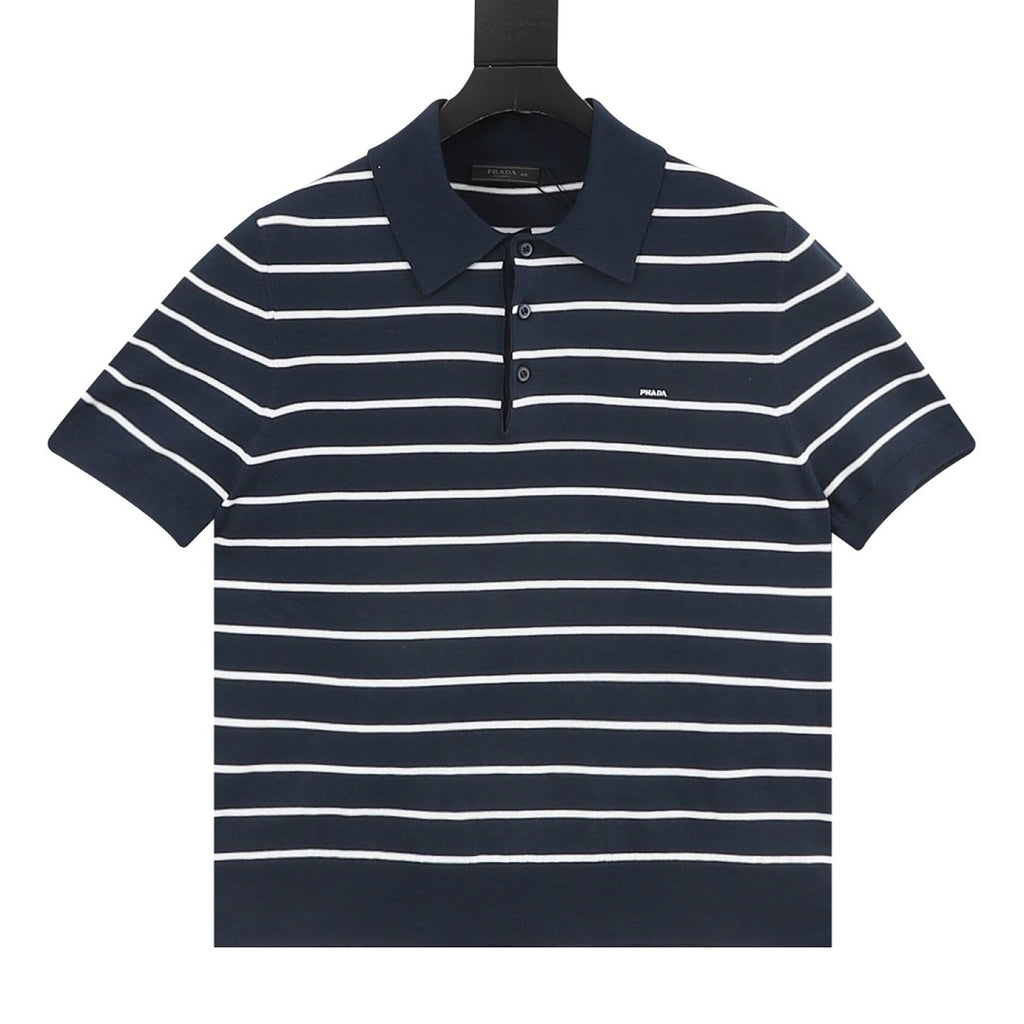 PRADA Stripe Polo Shirt | 2026 New Collection