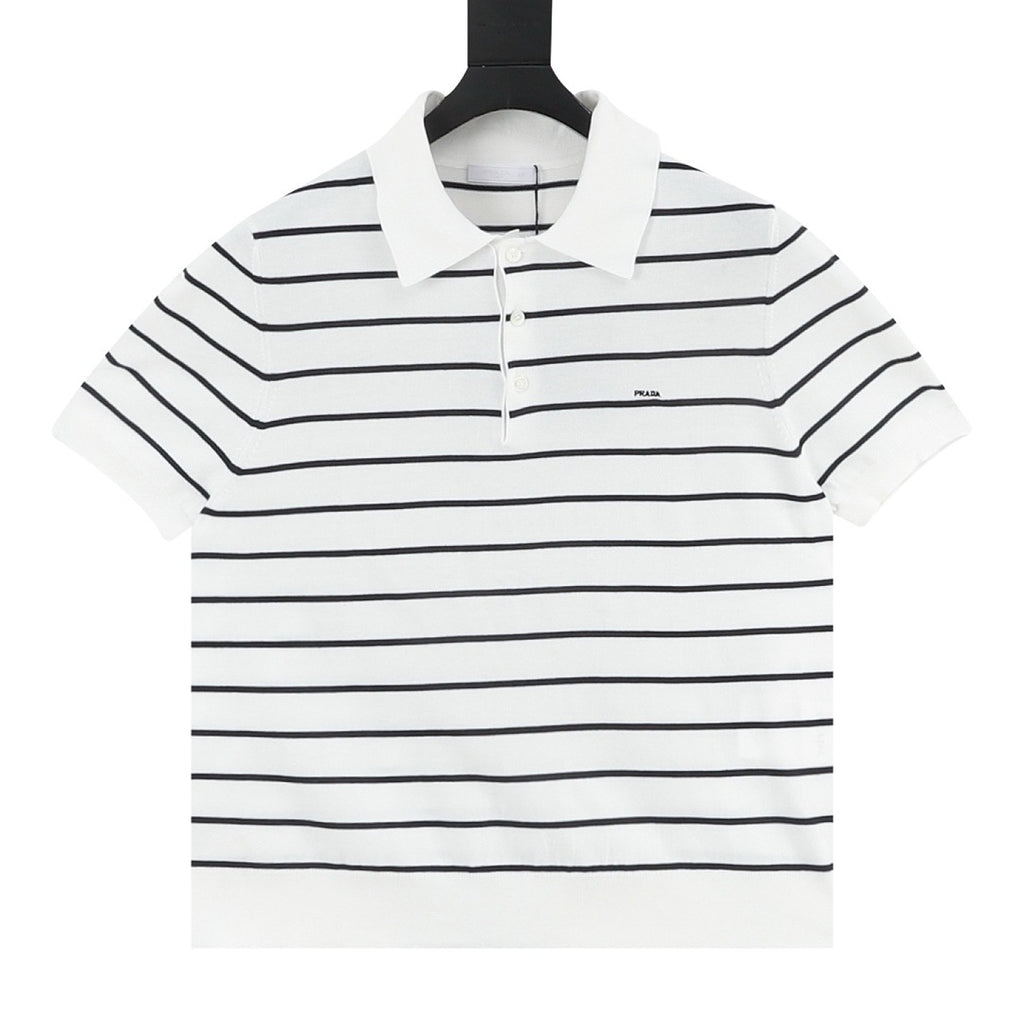 PRADA Stripe Polo Shirt | 2026 New Collection