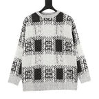 Black and white Givenchy 4G motif crew-neck sweater with ribbed trims