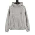 Miu Miu Micro Check Hooded Windbreaker Grey