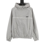Miu Miu Micro Check Hooded Windbreaker Grey