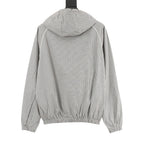 Miu Miu Micro Check Hooded Windbreaker Grey