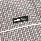 Miu Miu Micro Check Hooded Windbreaker Grey