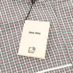Miu Miu Micro Check Hooded Windbreaker Grey