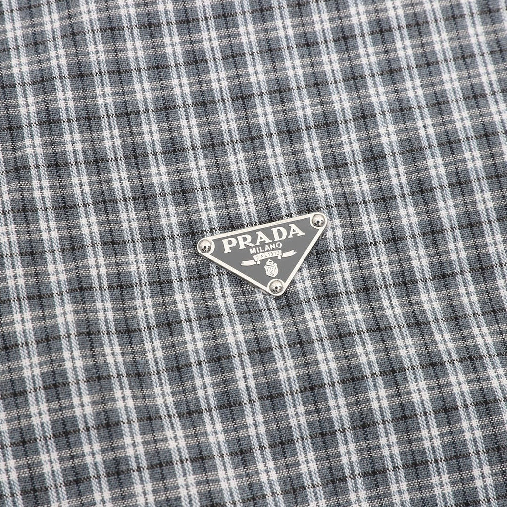 Prada Micro Check Harrington Jacket Grey