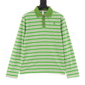 Chrome Hearts Cross Stripe Long-Sleeve Polo Shirt — Green