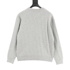 Dior CD Oblique Jacquard Crewneck Sweater — Light Grey