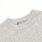 Dior CD Oblique Jacquard Crewneck Sweater — Light Grey