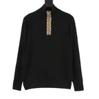 Burberry Vintage Check Half-Zip Knit Sweater — Black