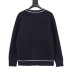 Gucci Navy Blue Contrast-Trim Cardigan