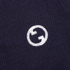 Gucci Navy Blue Contrast-Trim Cardigan