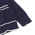 Gucci Navy Blue Contrast-Trim Cardigan