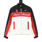 Black white and red Puma Race Ahead track jacket
