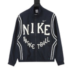 Black Nike Basketball track jacket with ivory contrast lettering